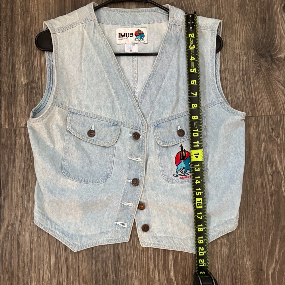Vintage IMUS Denim Vest, Santa Fe, medium - Picture 3 of 4